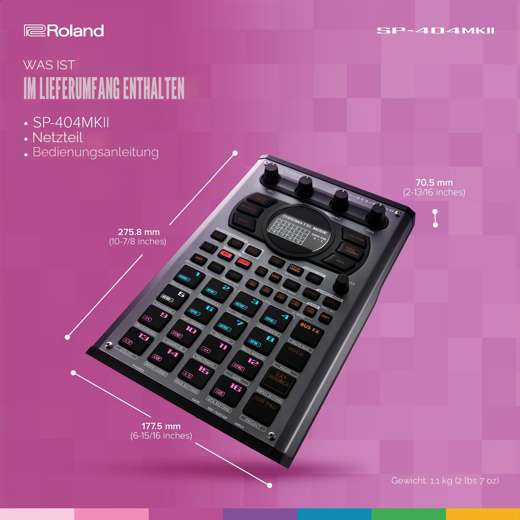 Roland SP-404MKII Kreativer Sampler und Effektgerät mit 16 GB internem Speicher, 32-stimmiger Polyphonie und 160 Samples pro Projekt