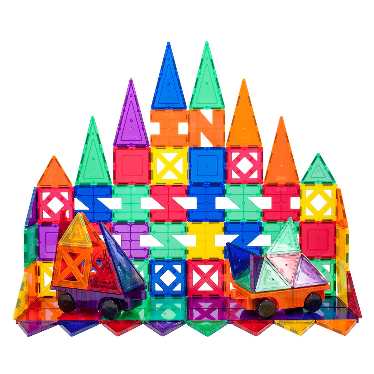 PicassoTiles 82 Piece Building Blocks 82pcs Creativity Kit 3D Building Construction Toy Set Clear Magnetic Stacking Block STEM Playboard Magnet Felt Tiles Novelty Game, Creativity Beyond Imagination