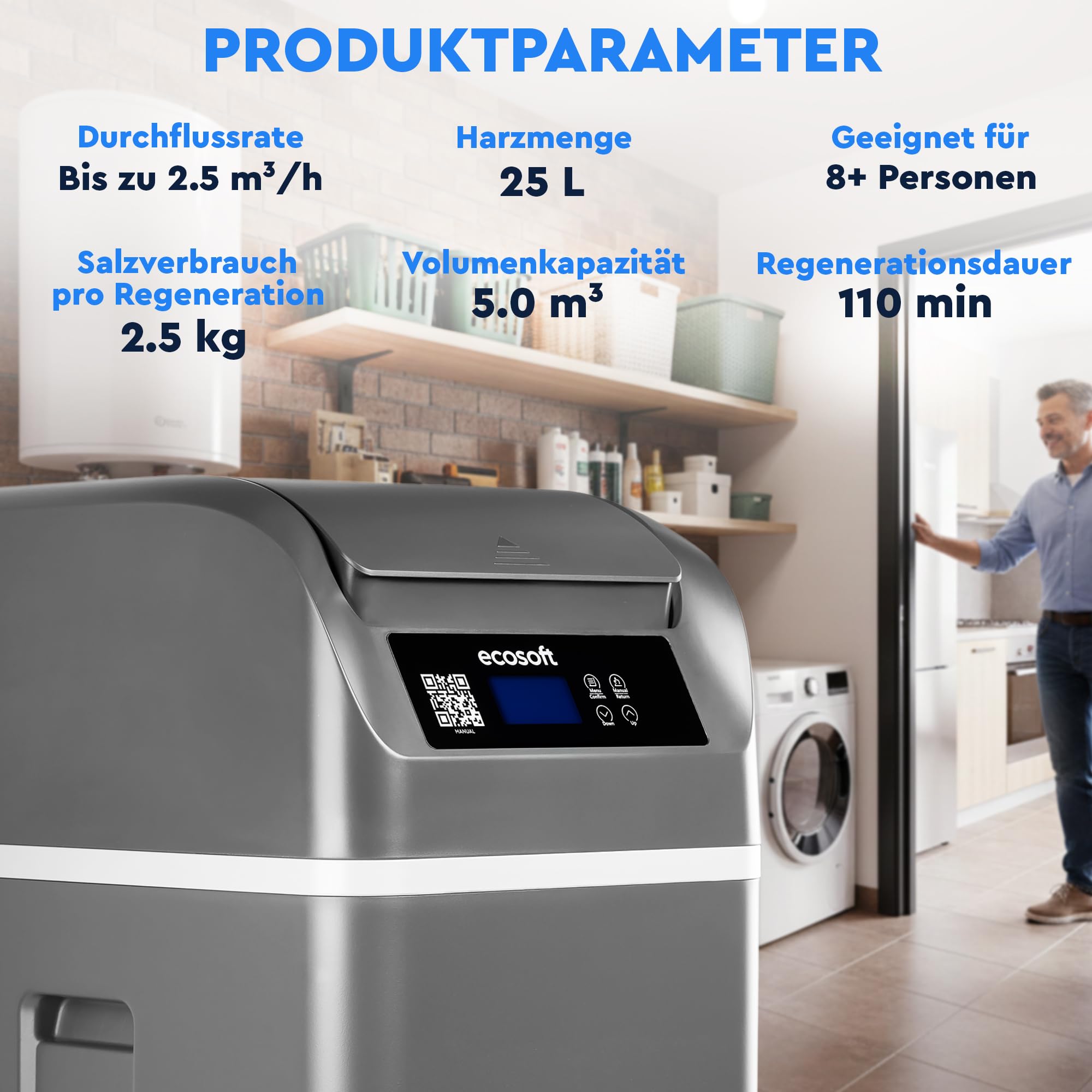 Ecosoft CUBE 200 Addolcitore d'acqua compatto per case con valvola intelligente