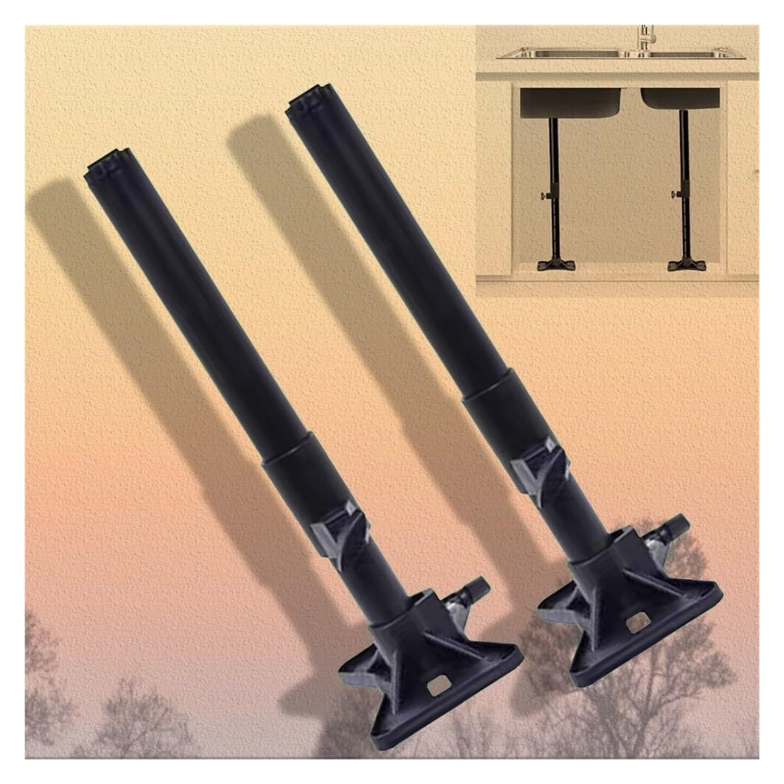 DHetyE Sink support legs Undermount Sink Brackets No DrillingAdjustable Bathroom Basin Support Legs(2*Height 41 70cm(16" 27.6"))