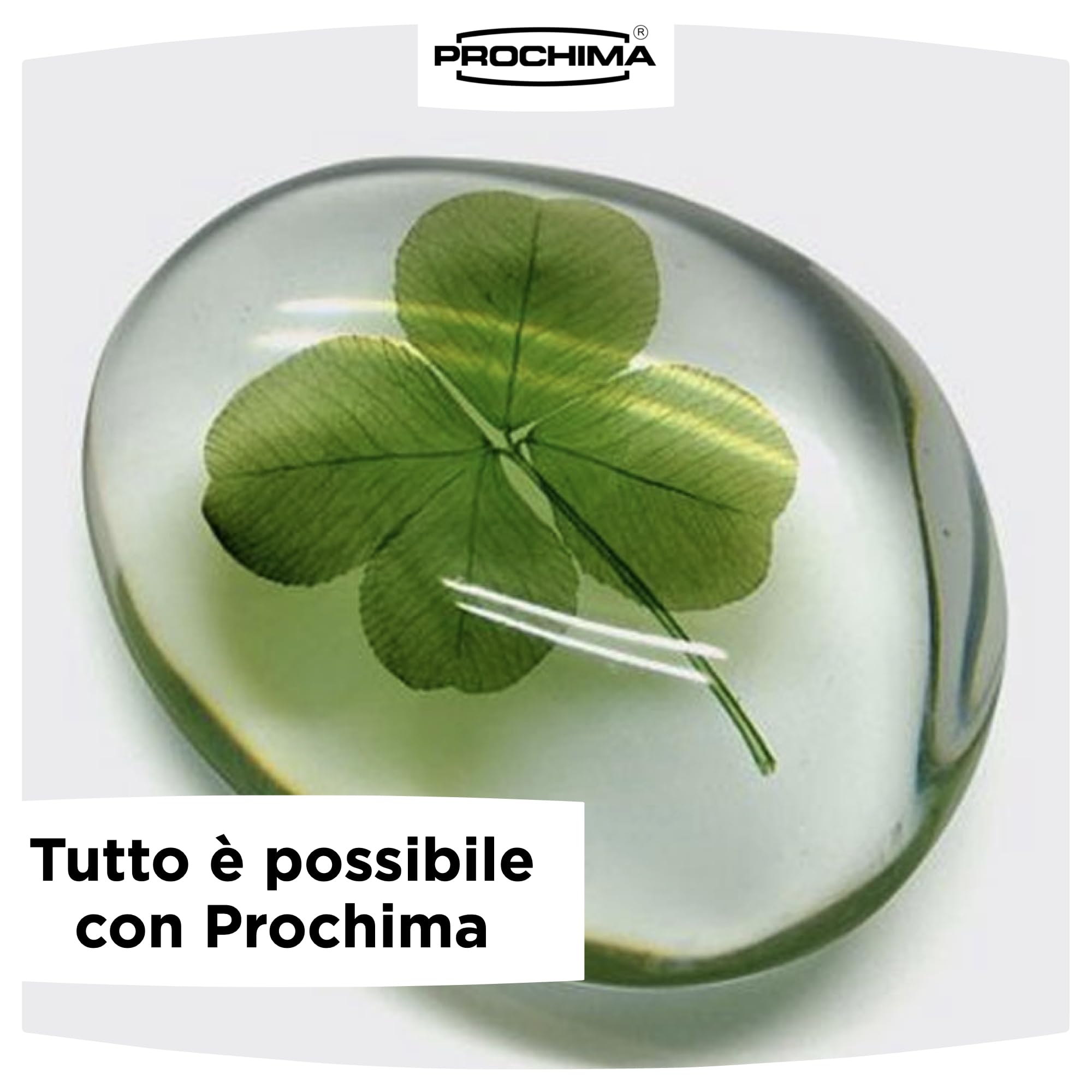 PROCHIMA La Migliore, Resina Epossidica Trasparente A + B 1:1, Crea un Effetto Plexyglass che non Ingiallisce, Atossica, Colorabile, Facile da Utilizzare, Cetificata Pn1, 5 KG