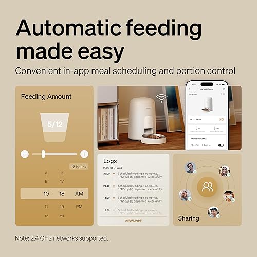 Miniatura 2 de PETLIBRO Automatic Cat Feeder, Wi-Fi Rechargeable Cats Food Dispenser Battery-Operated with 30-Day Life, AIR 2.4G Wi-Fi Timed Pet Feeder for Cats &