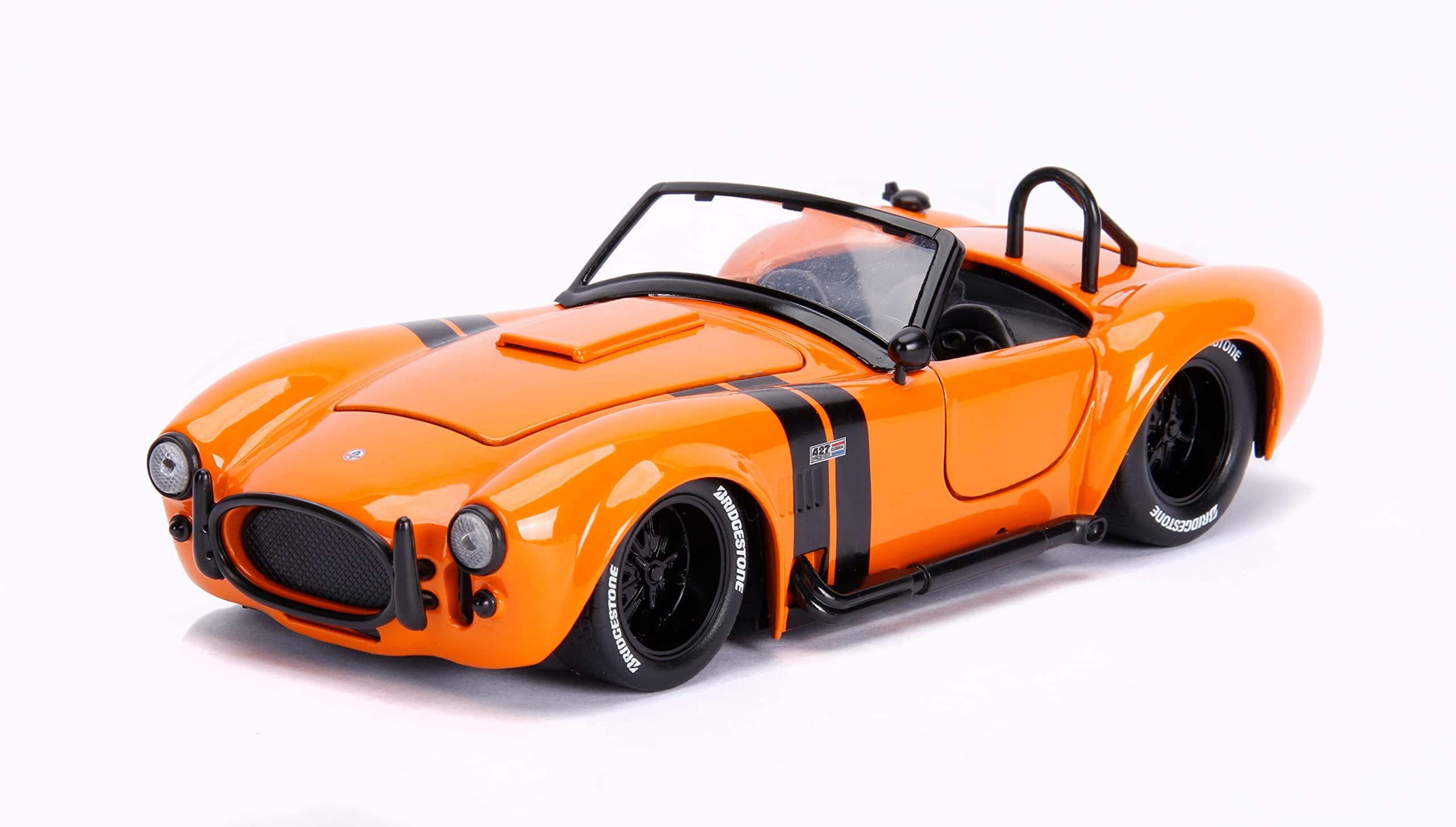 1965 Shelby Cobra 427 S/C Orange with Black Stripes Bigtime Muscle 1/24 Diecast Model Car by Jada 30531
