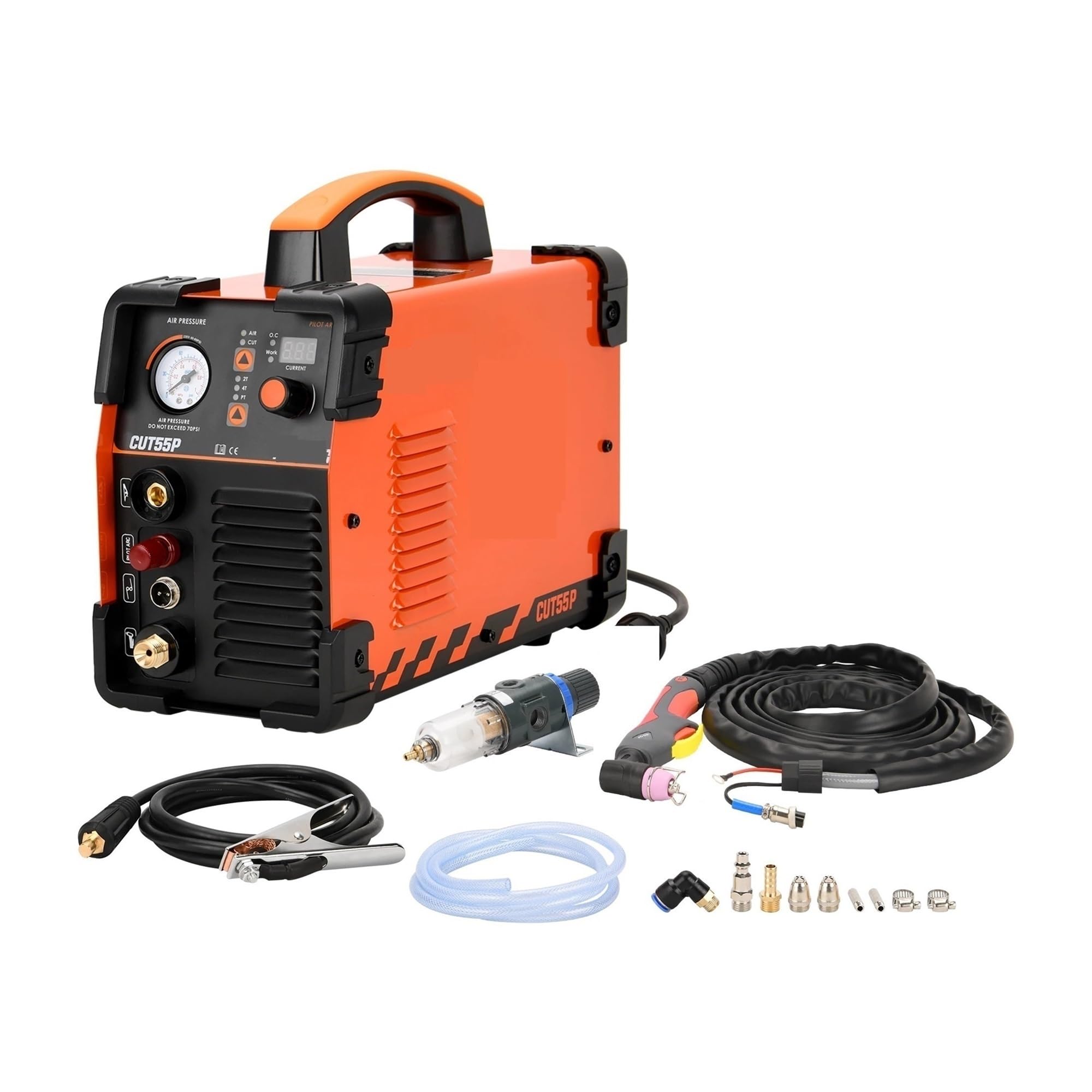 Plasma Cutter, 55Amps Arc Plasma Cutter CUT55P 220 Cutting Machine,Max Thickness 16mm for DIY & Home Workshops
