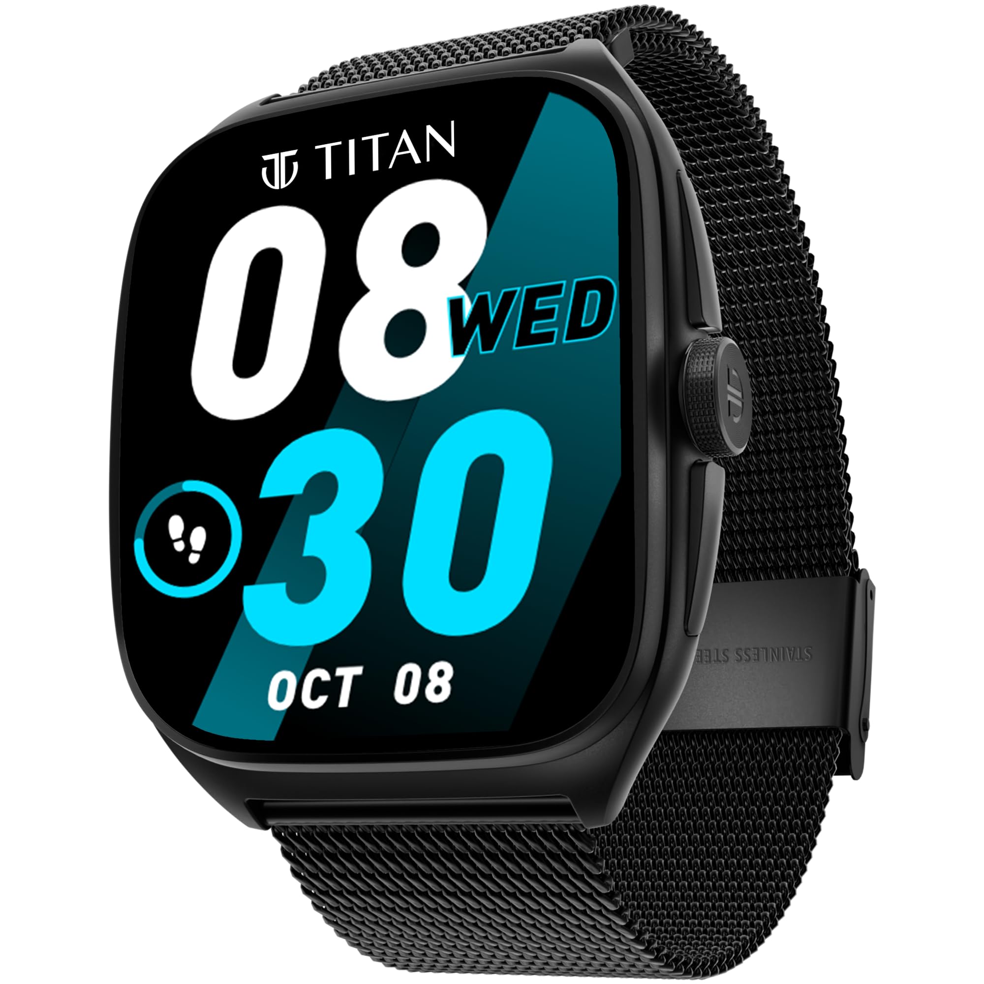 Titan Evolution Smart Watch, 1.85” AMOLED Display, 390 * 450 Pixel Resolution, SingleSync BT Calling, AI Voice Assistant, 100+ Sports Modes & Smartwatch Faces, Upto 7 Day Battery, IP68 (Black)-image-16