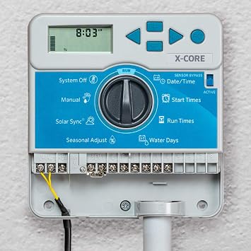Hunter X-Core XC400i Indoor Sprinkler Timer, 4 Zone Irrigation Controller, Easy Programming, Sprinkler System Timer for Yard and Garden, Manual and Seasonal Adjust, No WiFi Needed