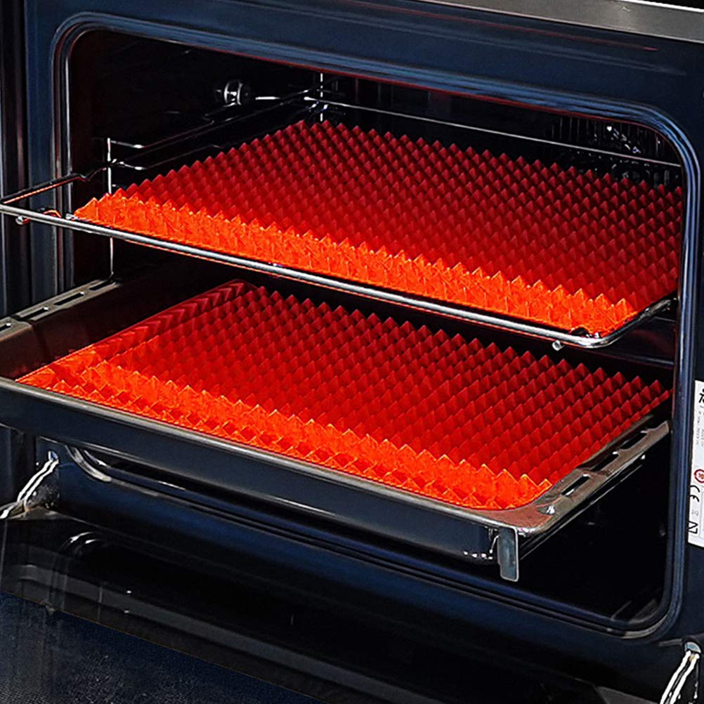 Pyramid Pan Baking Mats 2pcs Heat Resistant Baking Cooking Mat, Reusable Diamond Chef Silicone Mat, for Oven Grilling BBQ