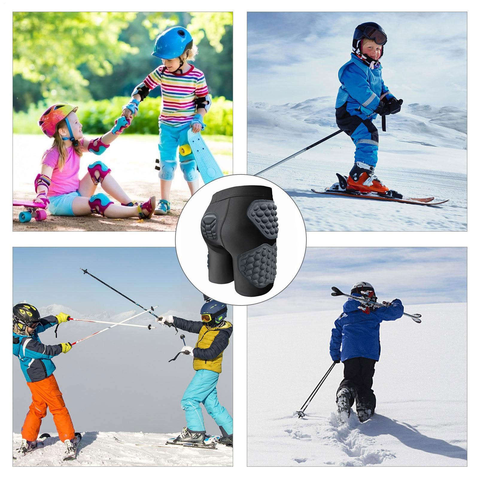 Generisch -Slider-Shorts, Sportshorts Für,Atmungsaktive Hockey-, Fußball-Unterwäsche, Hüftpolster, Schlagausrüstung - Gepolsterte Kompressionsshorts Für Jugendliche, 3D-Schutz-Hüfthose Für Juge