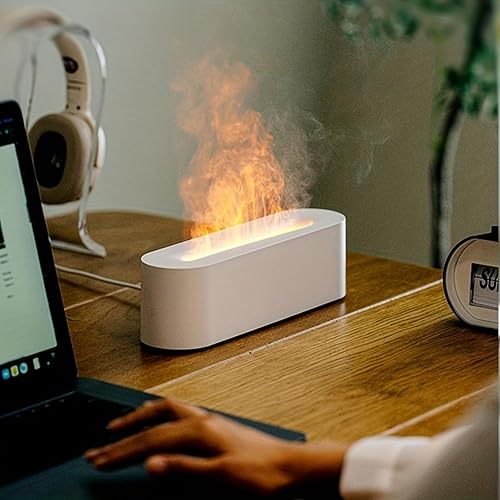 Miniatura 5 de Hougnioe Difusor de llama, difusor de aceite esencial de aromaterapia, humidificador de llama apagado, capacidad de 5.1 fl oz, para yoga, hogar,