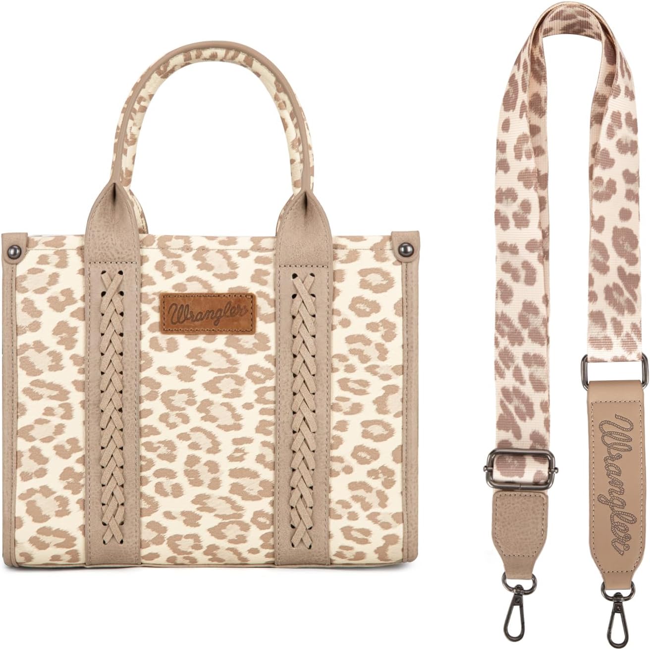 Wrangler Cow Print Tote Bag for Women Western Purse Boho Top Handle Satchel Handbag with Signature Strap - Image 4
