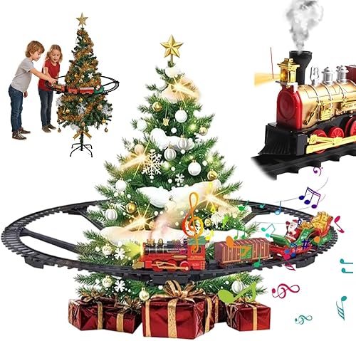 Juego de tren colgante de Navidad para árbol, tren colgante de Navidad duradero con luces y música, versión en aerosol colgante, tren eléctrico,