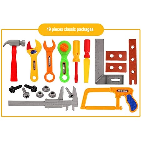 Amazon Co Jp Onev Ft 電動ドリル 組み立て 知育玩具 工具セット 大工さんごっこ ツールおもちゃ おままごとセット 19点セット 修復ツール 玩具diy 子供用 クリスマス 誕生日 プレゼント 女の子 男の子 おもちゃ おもちゃ