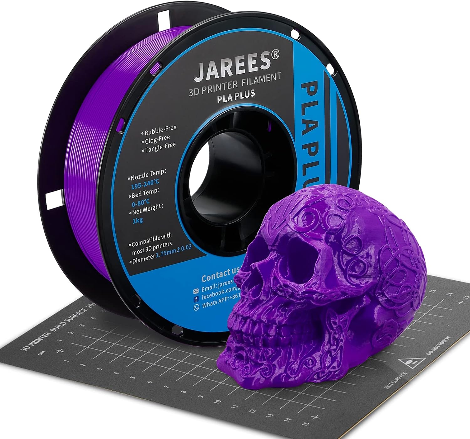 PLA Filament 1.75mm Purple 1KG, 3D Printer Filament Dimensional Accuracy +/- 0.02mm, High Speed1kg Spool(2.2lbs) Fit Most FDM 3D Printers