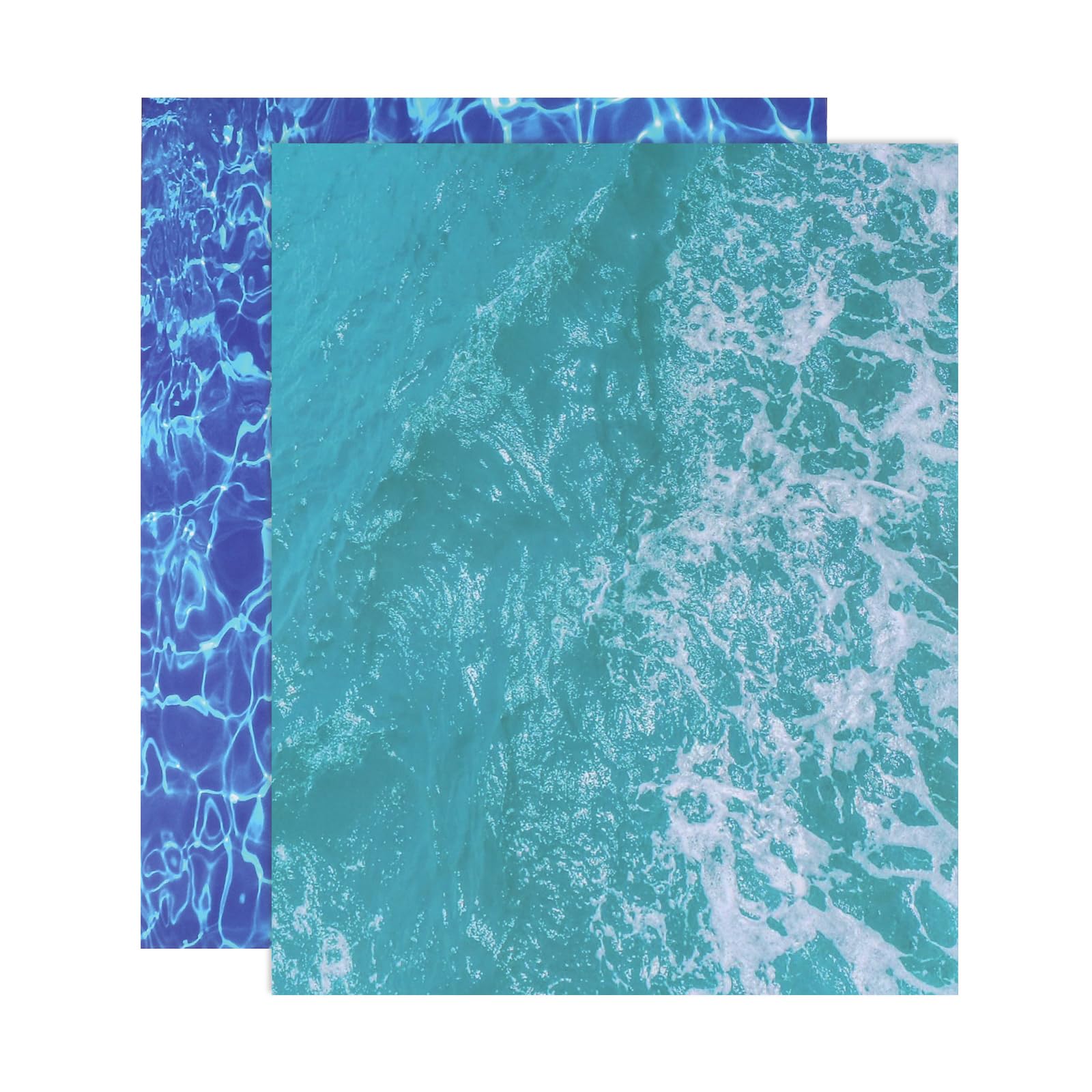 sourcing map 2 Pcs Ripple Water Sticker, Self Adhesive Artificial Water Wave Effect Stickers 11.69"x8.27" Dollhouse Wallpaper Sheets for DIY Dollhouse, Miniature Landscapes, Dark Blue,Green