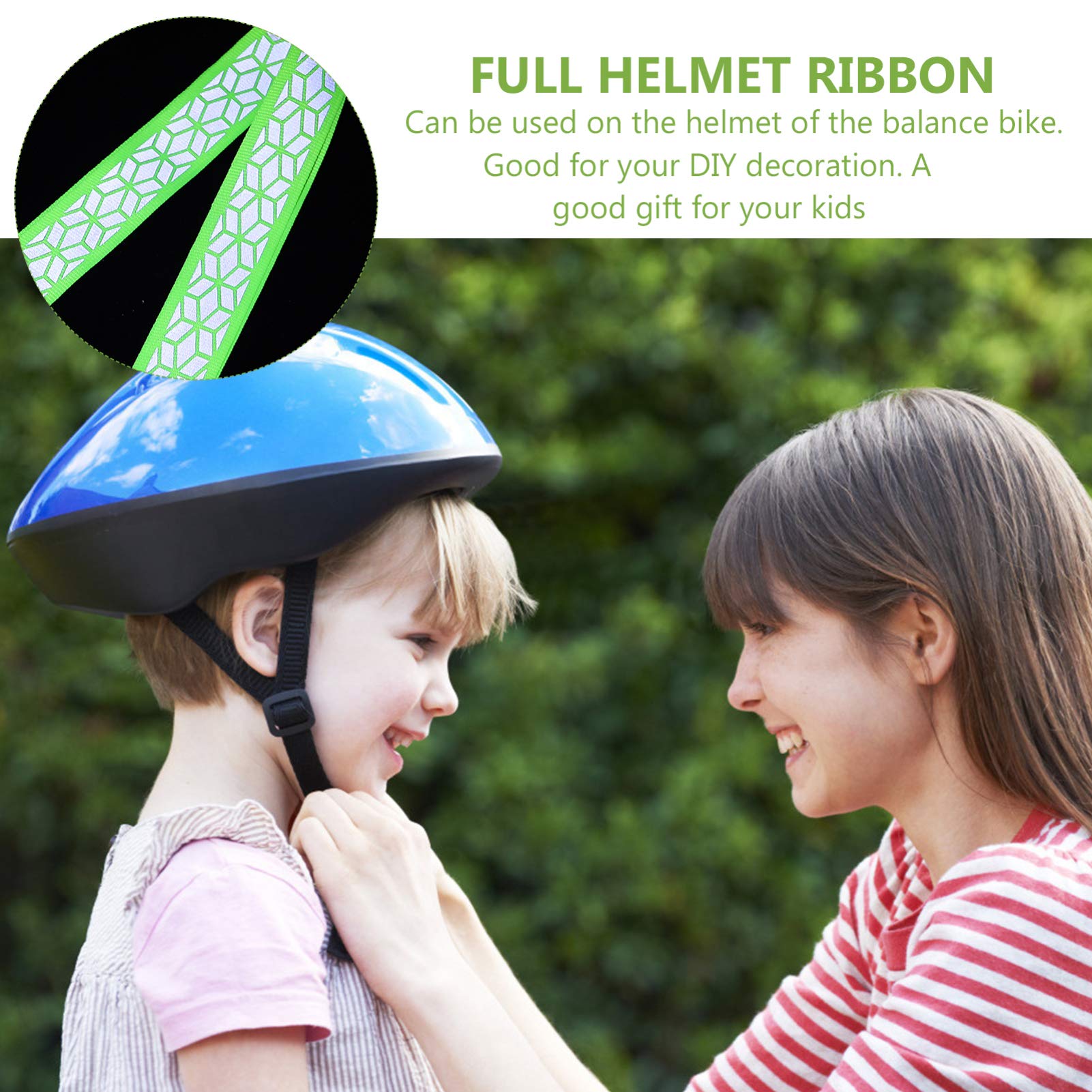 Amosfun 5Pcs Kinder Balance Fahrrad Helm Band Braid Roller Band Reflektierende Helm Band Kinder Fahrrad Helm Zubehör Sport & Freizeit