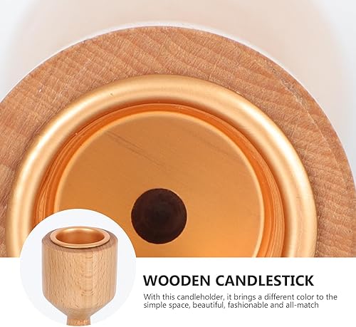 Miniatura 9 de Wooden Candle Holder Set of 3 Rustic Wedding Candlesticks Beech Wood Household Decorative Candle Stands for Living Room Dining Table Romantic Home