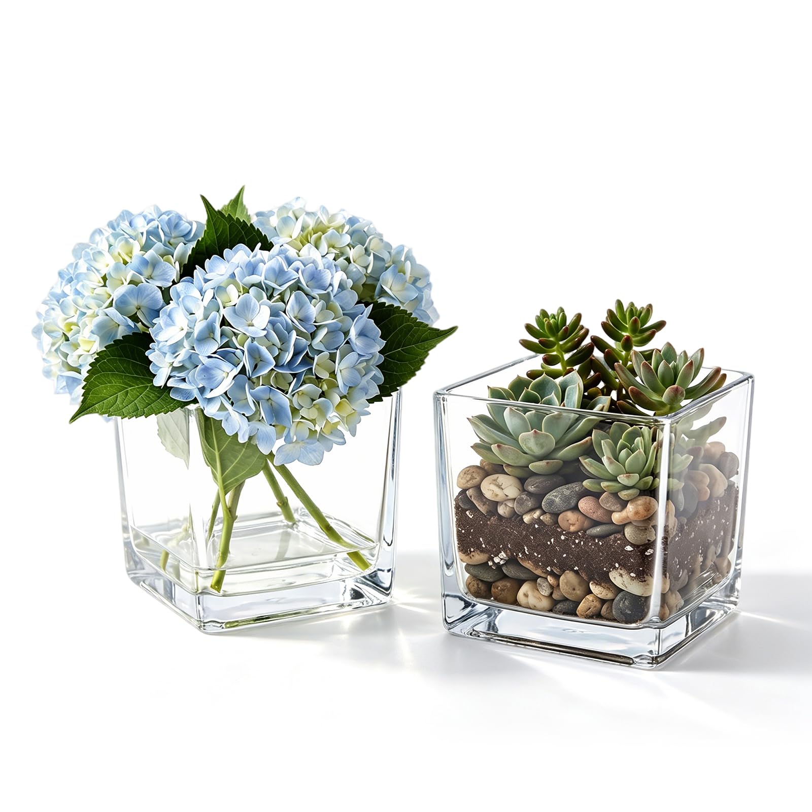 Photo 1 of Woaiwo-q 2 Pack 5-Inch Clear Glass Vases