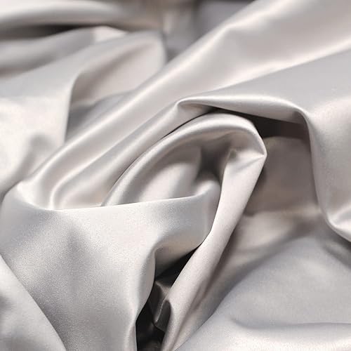 Miniatura 6 de Tela de satén elástica para decoración de vestidos de novia, manualidades, 49 pulgadas (marrón camafeo, 3 yardas)