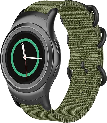 Correa de nailon tejida compatible con Samsung Gear S2 SM-R720SM-R730 Correa de tela de ajuste rápido para reloj inteligente Gear S2 R720R730