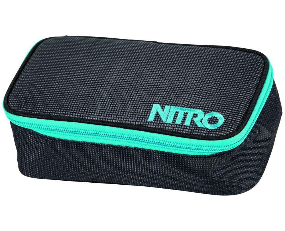 Nitro Pencil Case XL inkl. Geo Dreieick & Stundenplan, Federmäppchen, Schlampermäppchen, Faulenzer Box, Federmappe, Stifte Etui, Blur-Blue Trims