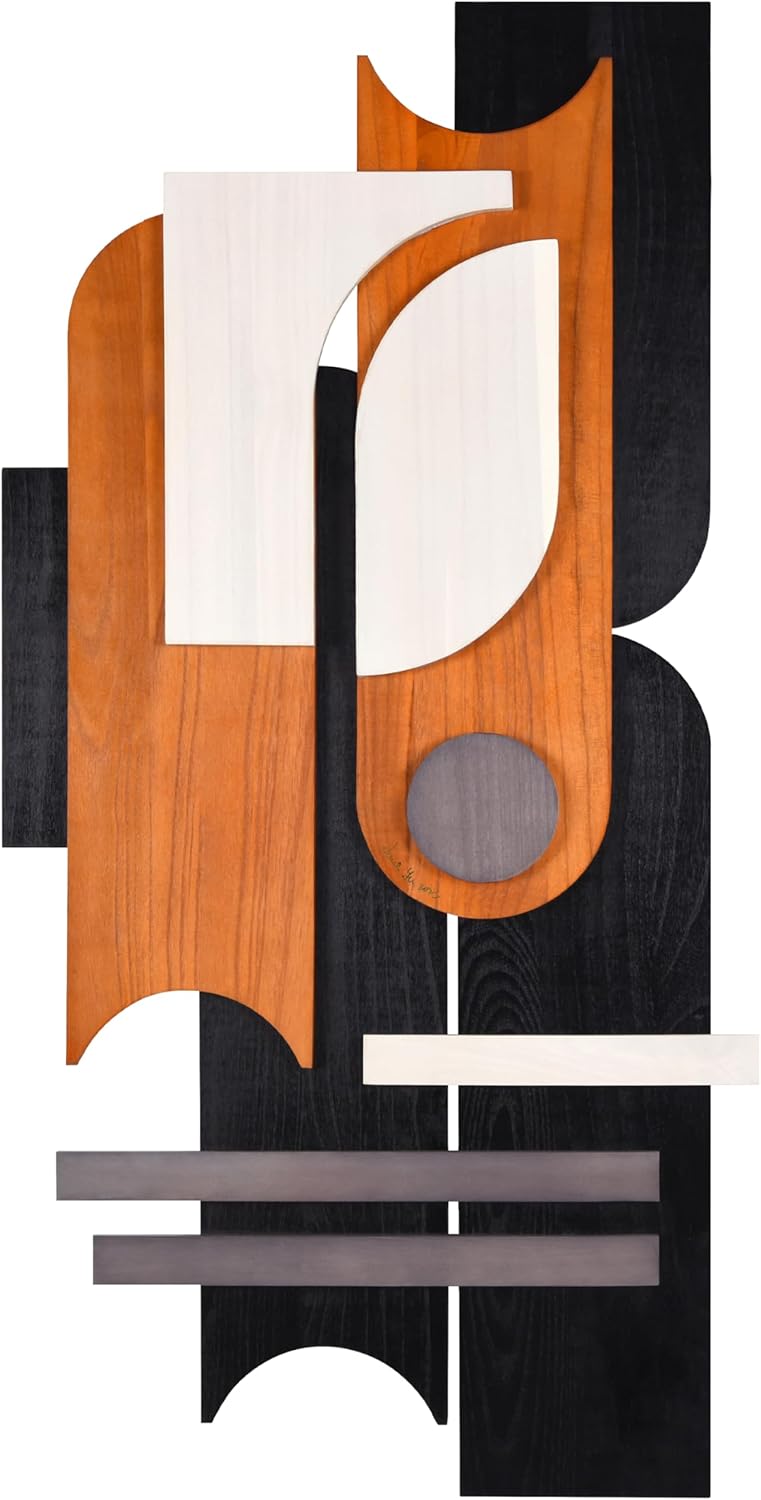 Empire Art Direct Luminus Dusk Handmade Dimensional Solid Paulownia Wood Abstracts Wall Art, Ready to Hang, Living Room, Bedroom  Office, 48 x 24x 1.89