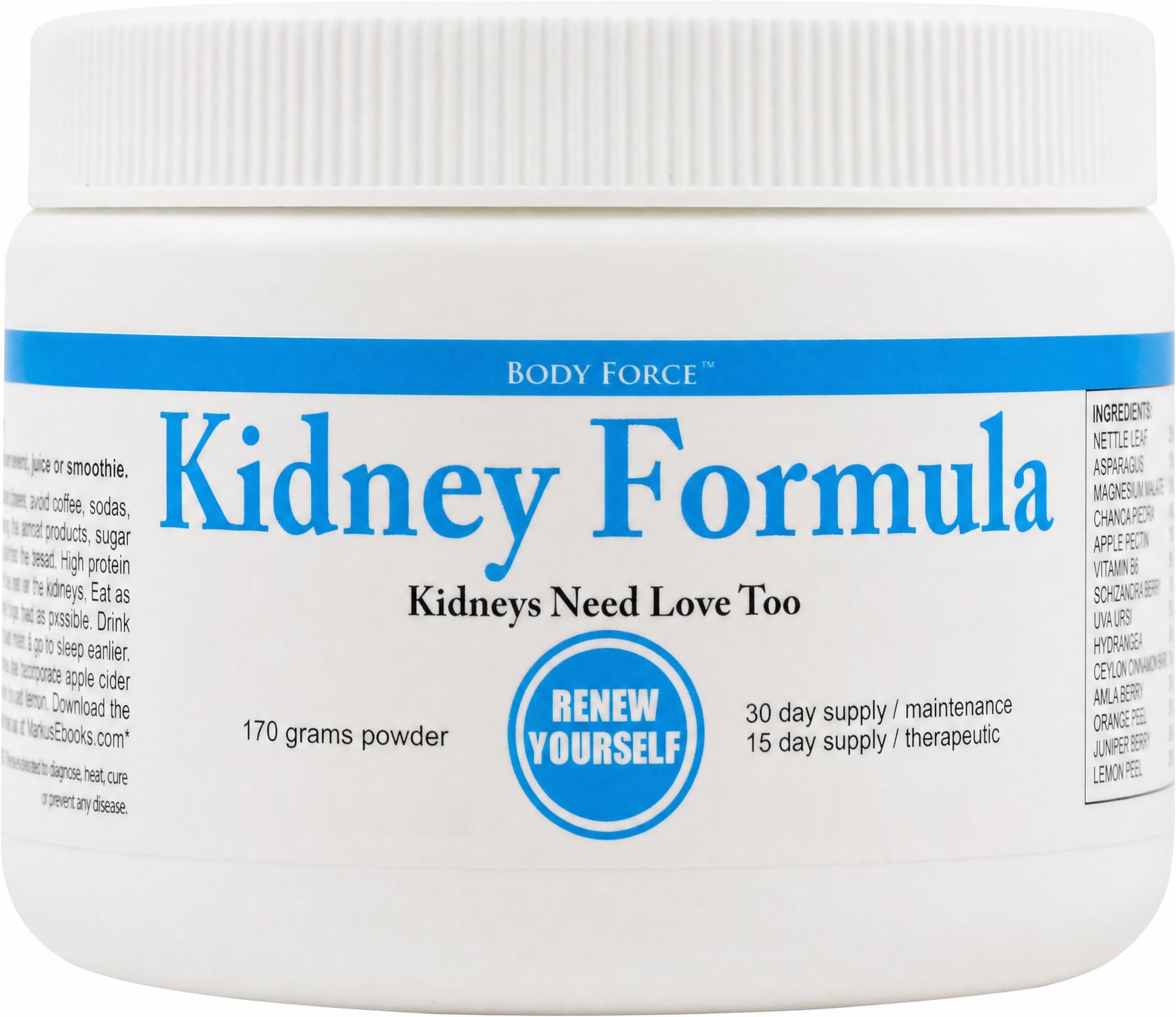 Body Force Kidney Formula Powder, Nettle Leaf and Chanca Piedra, 7.6 oz