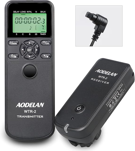 AODELAN Remote Shutter Release for Canon - Remote Control with Time Lapse Intervalometer Shutter Release Cable Compatible with Canon EOS R5, 5D Mark II, 7D, 50D, 6D MarK II, EOS R3