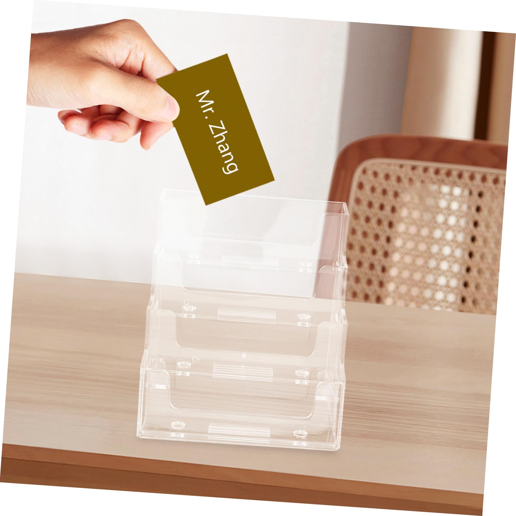 VILLCASE 5-teiliges Karten-organizer-set Visitenkartenhalter Visitenkarten-box Für Den Schreibtisch Kartenständer Büro-schreibtisch-zubehör Einfach Zu Bedienen