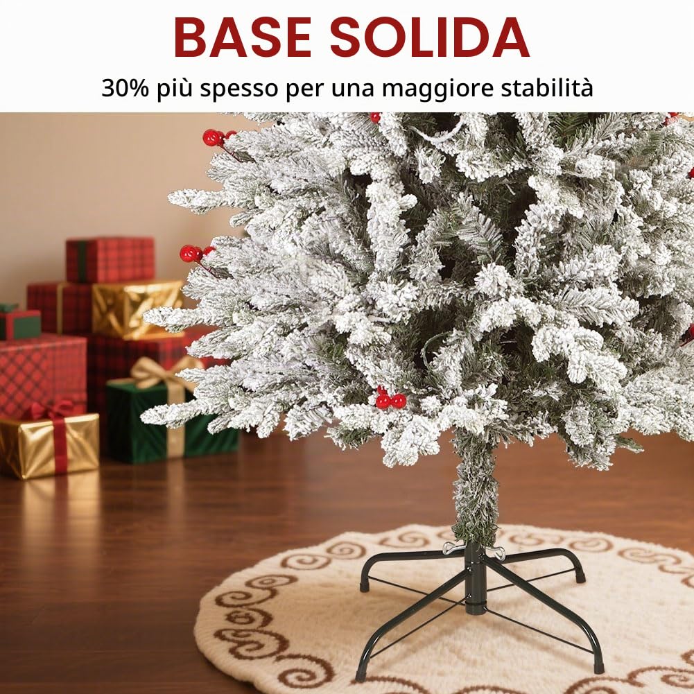 Albero di Natale artificiale preilluminato da 185 cm, albero di Natale a matita sottile con 200 luci LED bianche e calde, punte dei rami, decorazione natalizia per interni, esterni, casa e ufficio.