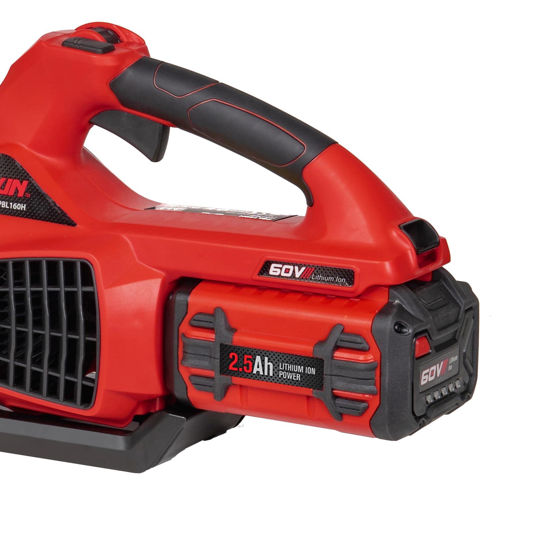 PRORUN Soplador de hojas de mano inalámbrico sin escobillas de 60 V 680 CFM 190 MPH con batería de 2.5 Ah y cargador PBL160H