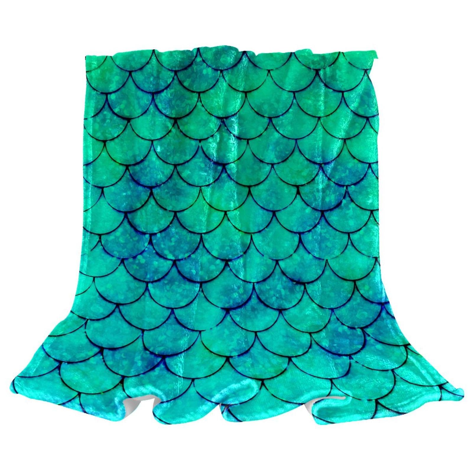 Couverture polaire sirène verte anti-froid pour canapé et lit de chambre 150x200cm