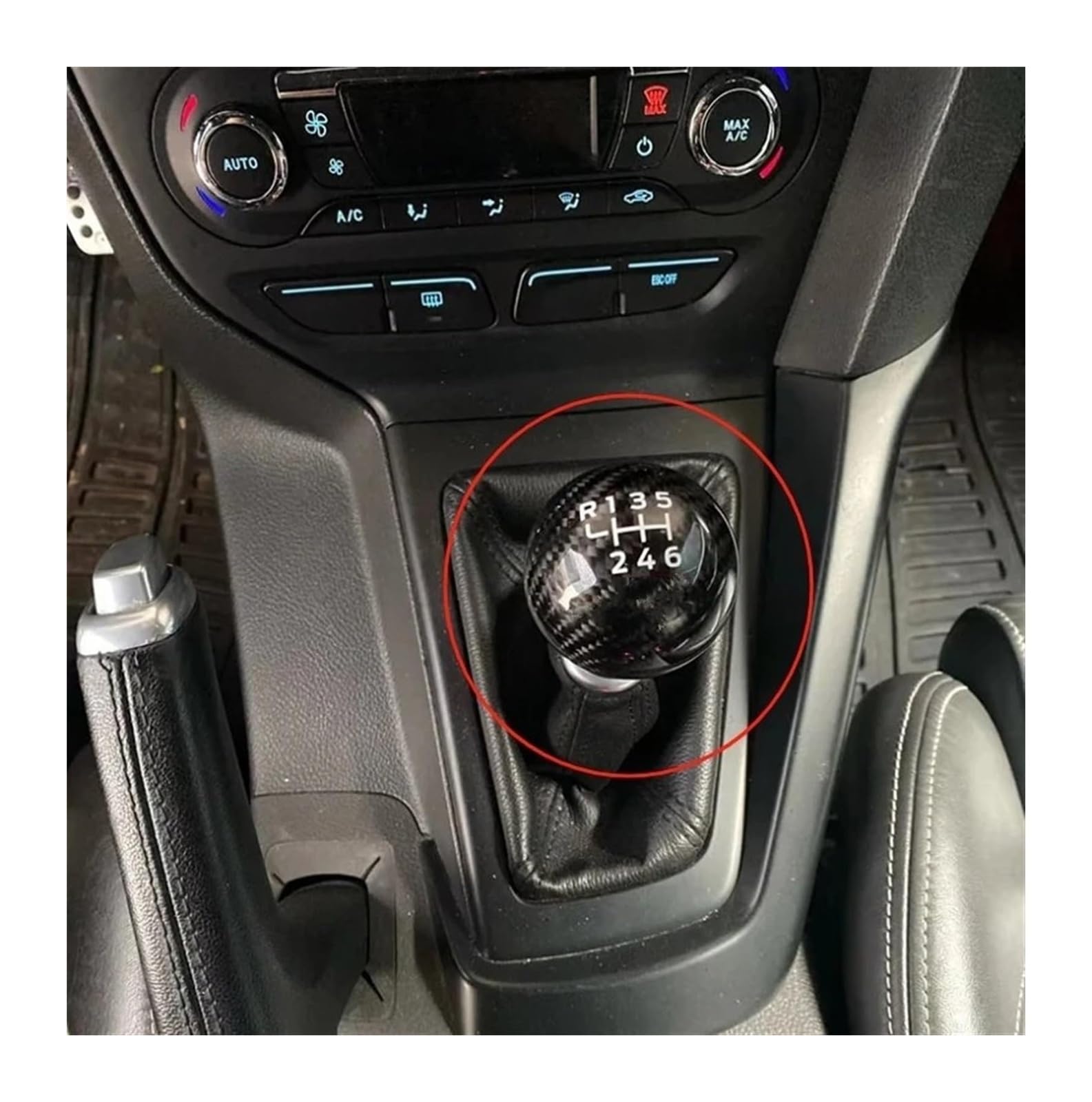 Pommeau De Levier Vitesse En Fibre Carbone À 6 Vitesses Transmission Manuelle Pour Focus Pour Fiesta RS ST levier vitesse(R L)