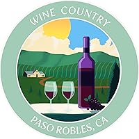 Vista 9 de Vinyard - Wine Country - Paso Robles, California 3.5 pulgadas DIY Adhesivo de vinilo adhesivo de aventura vacaciones tema novedad apliques