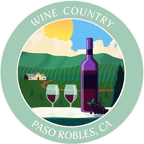 Miniatura 9 de Vinyard - Wine Country - Paso Robles, California 3.5 pulgadas DIY Adhesivo de vinilo adhesivo de aventura vacaciones tema novedad apliques