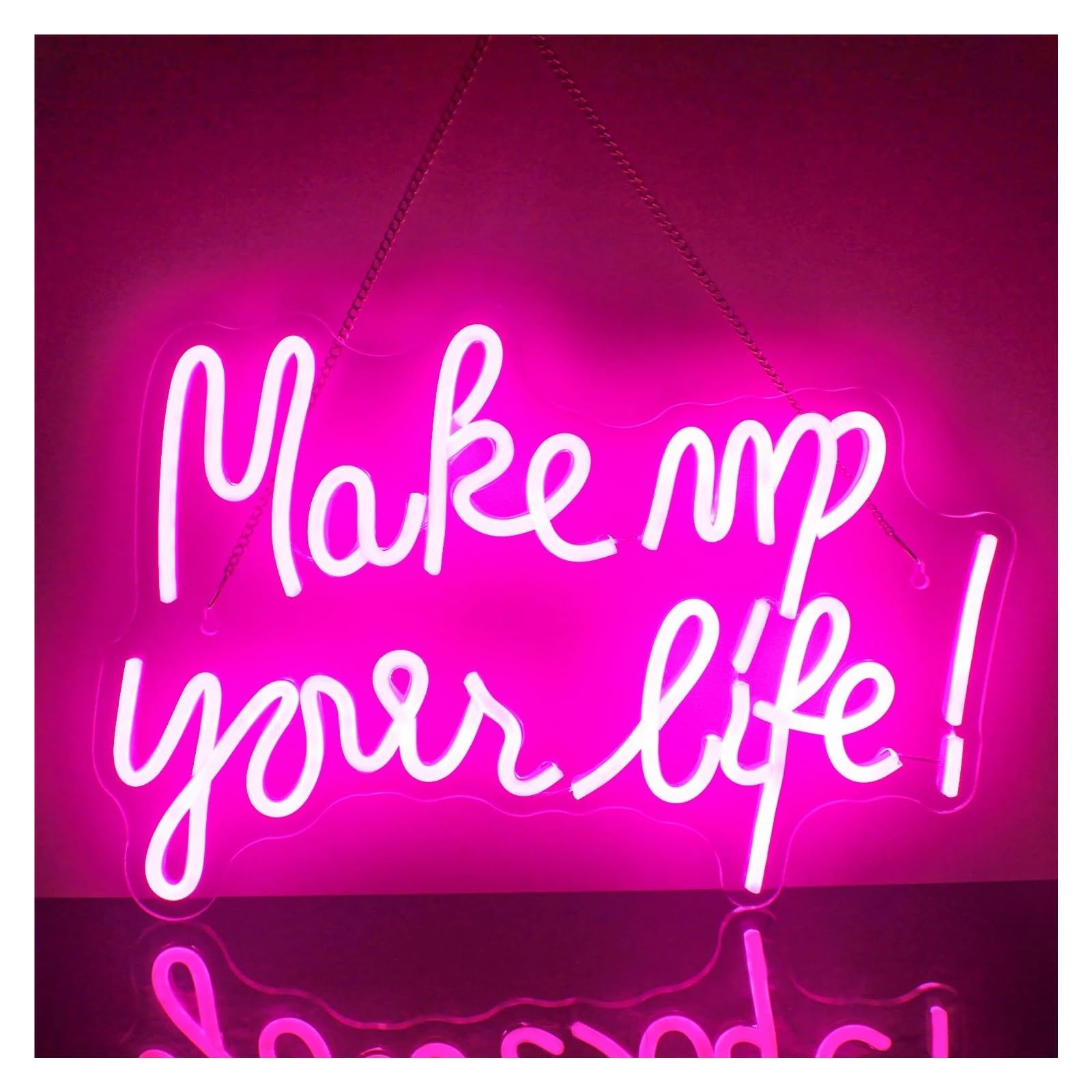 Insegna al Neon Make Up Your Life Insegna Al Neon Personalizzata Luci A Bar Sala Giochi Casa Studio Ristorante Decorazione Murale 42cmх28cm