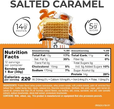 Power Crunch Salted Caramel Protein Bars, 12 Ct, 1.4 oz Each