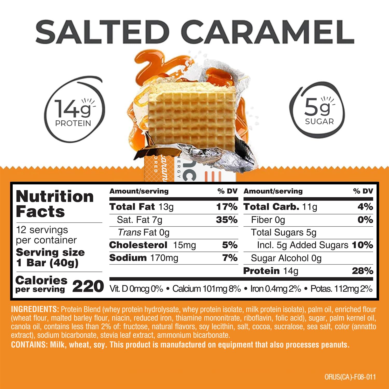 Power Crunch Bar - Original - Salted Caramel - 1.4 Oz - Case Of 12