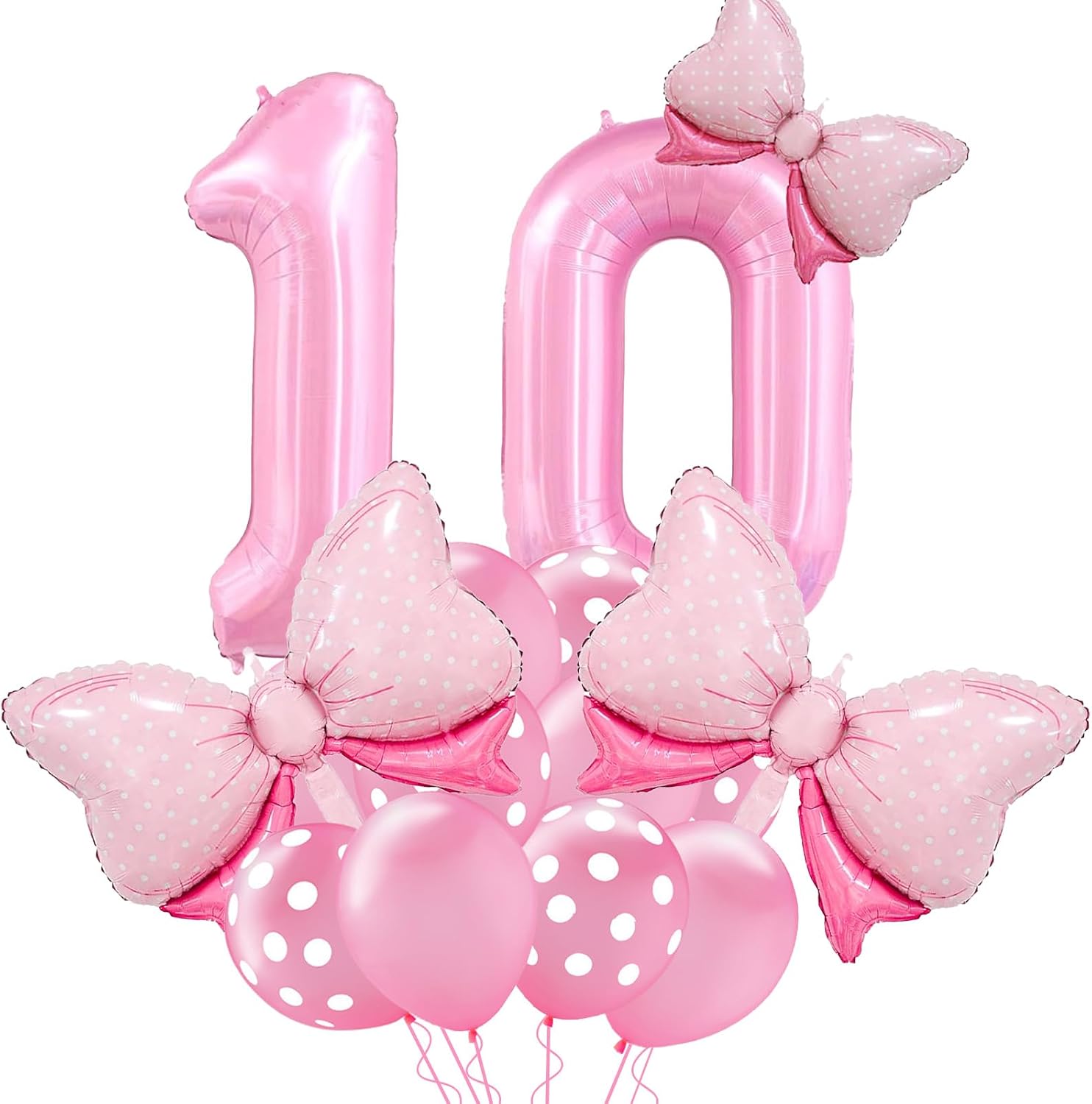 Amazon.com: Pink Birthday Balloons, Bow Balloons Pink 10 Balloon Number