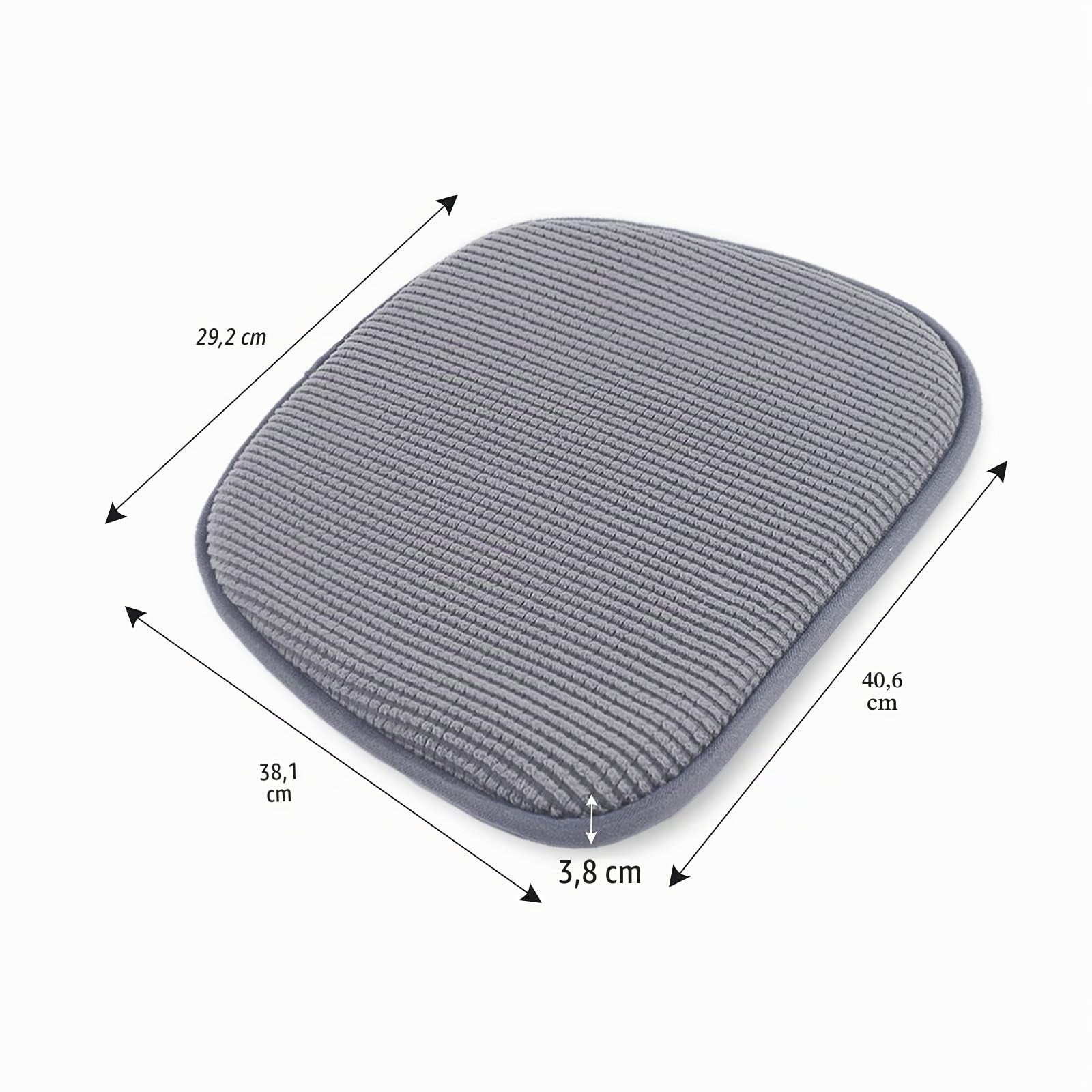 Juego de 4 cojines antideslizantes para silla, con funda de terciopelo a cuadros, lavable, para sillas en oficina, exterior, jardín, 45 x 40 cm (gris)
