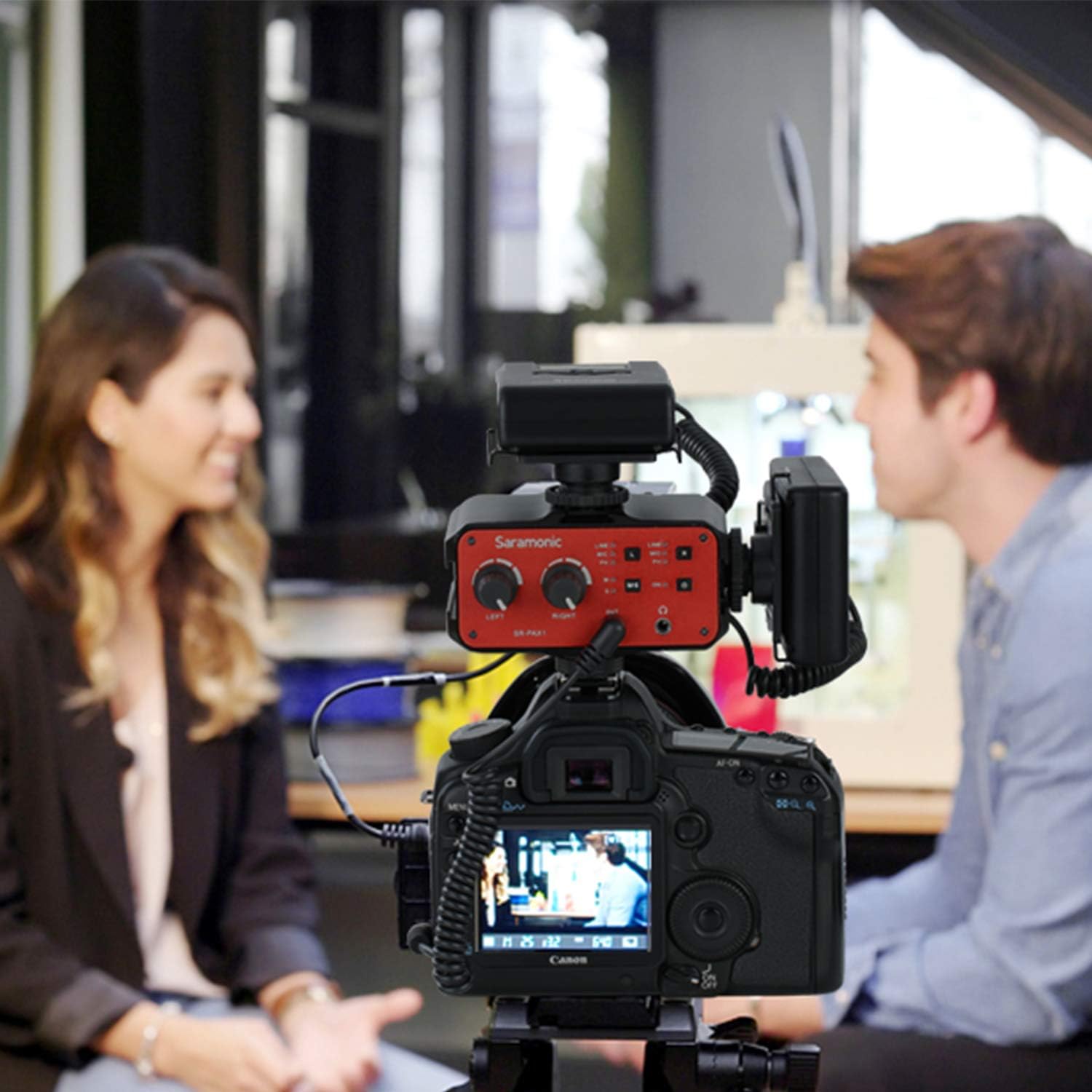 Uр Tо 40% оƒƒ Saramonic Wireless UHF Dual Lavalier Microphone System with 2 Bodypack Transmitters, 2 Portable Receivers, and a Premium Audio Mixer for DSLR Cameras & Camcorders