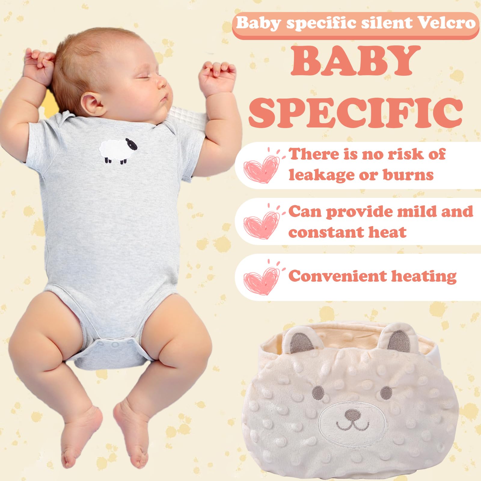 Bouillotte Bebe Anti Colique, Ceinture Anti Colique Bebe,Idéale Pour Les Maux De Ventre Et Les Ballonnements, Haricots Rouges Remplis,Peut Être Chauffé Et Lavable