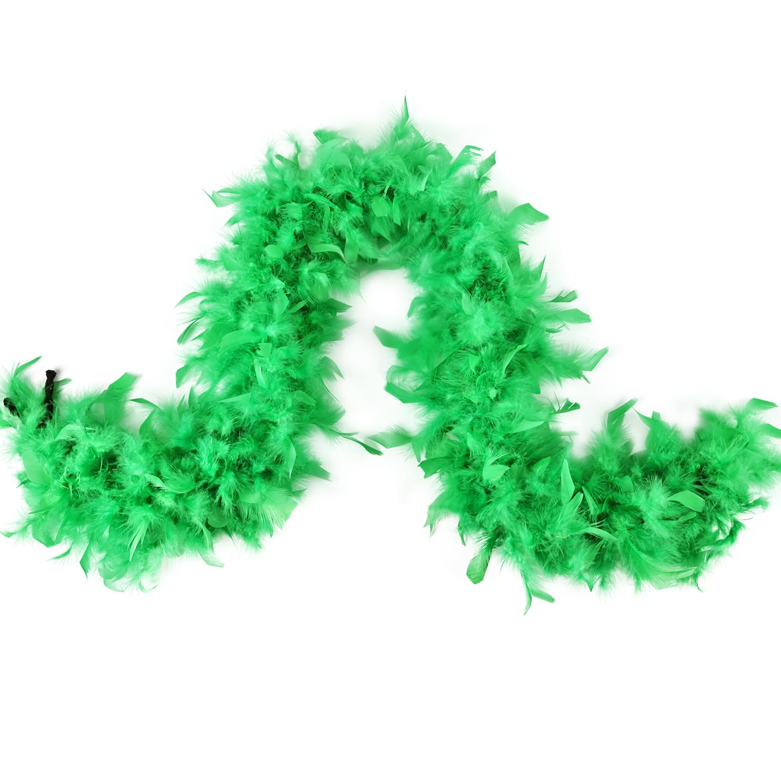 MAOFENG Chandelle Turkey Feather Boa 1.64 Yards 30g for Halloween Dancing Wedding Party DIY Craft Costume Decoration Feather Boa,Green — image 1