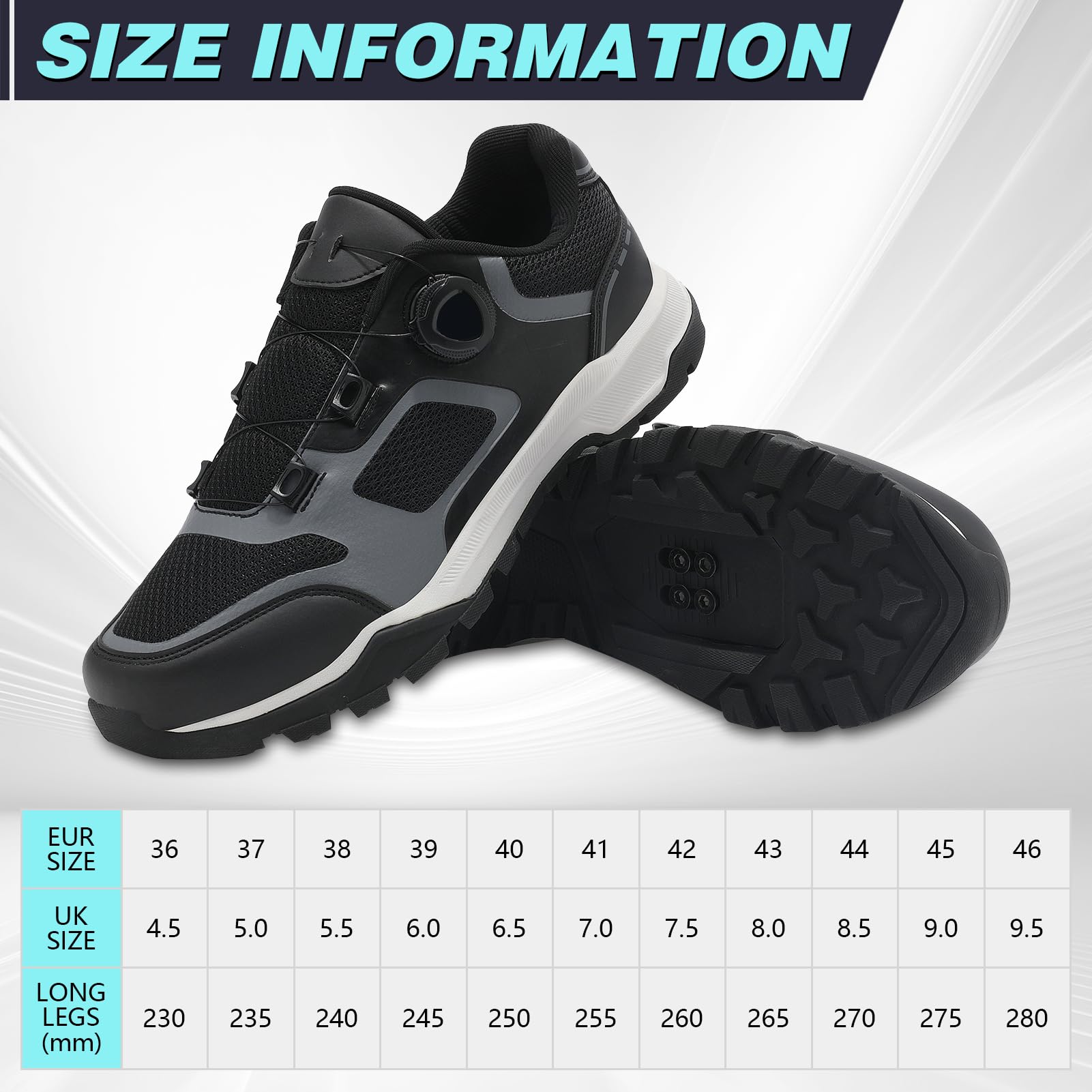 LZQpearl Herren Pro Fahrradschuhe, Unisex Mountainbike Schuh, Kompatibel mit Allen SPD Pedalplatten, Outdoor MTB Fahrradstiefel für Männer und Damen
