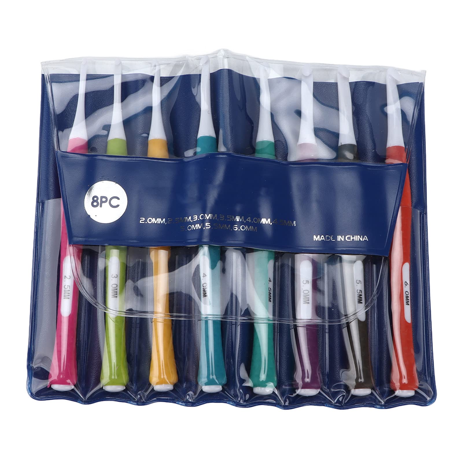 Atyhao Crochet Hooks Set, 8pcs Crochet Hooks Plastic Sweater Needle TPR Colored Weaving Tools Plastic Sweater Needle Portable Colorful Weaving Tools for Handicraft Lovers