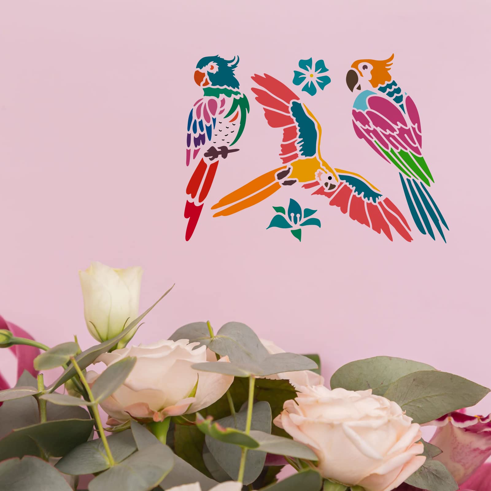 FINGERINSPIRE Pochoir Pigeon Pour Peinture 30x30cm Réutilisable Pigeon Oiseau Peinture Pochoir Branche D'Olivier Pochoir Oiseaux Volants Thème Animal Pochoir Pour Peinture Sur Mur Bois Bricolage Décor