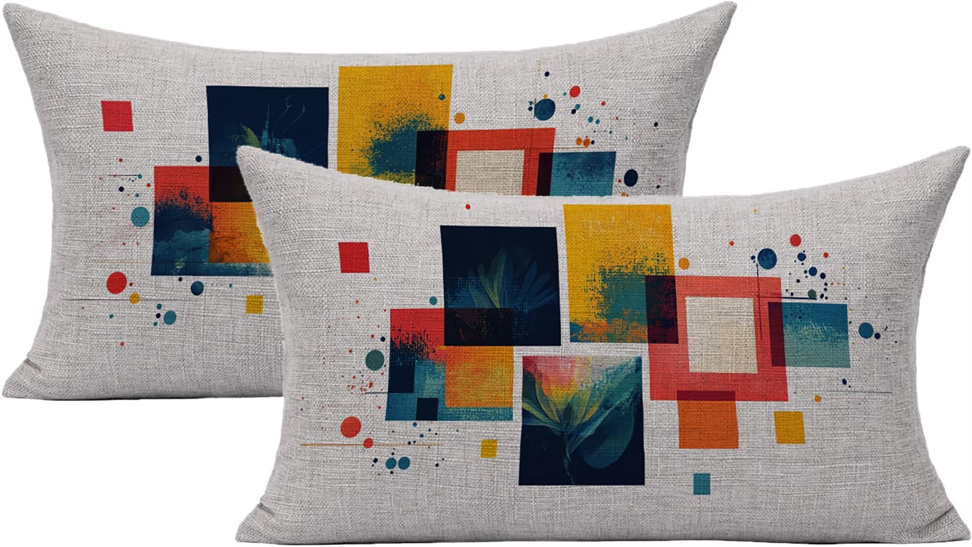 Housse de coussin en lin imperméable 40x80cm Lpfieonn au design double face raffiné