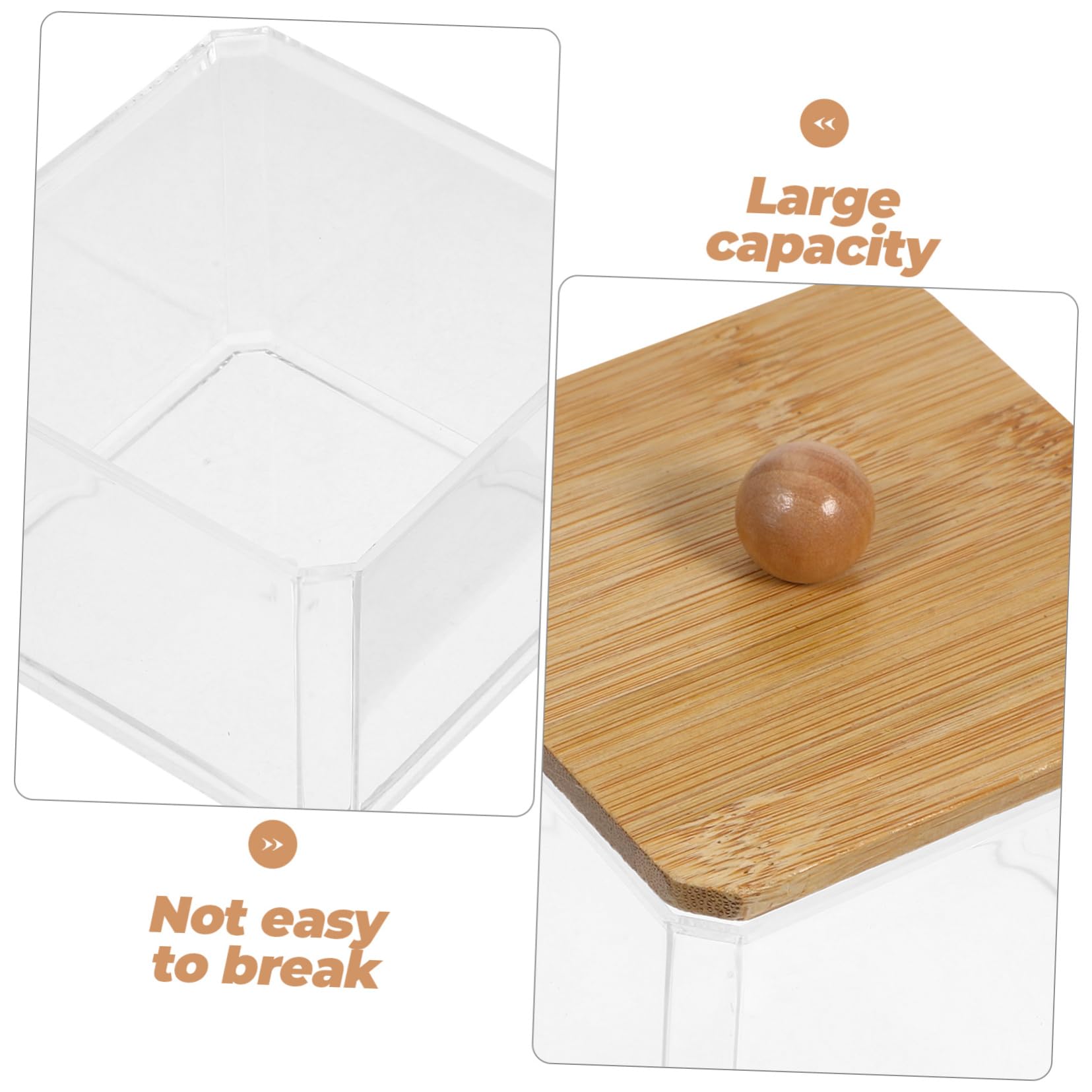 Amosfun 5st Staubdichte Wattestäbchenbox Aufbewahrungsbehälter Für Wattestäbchen Desktop-organizer Spender Für Wattestäbchen Wattepad Hülle Klarer Behälter Tupferspender Holz