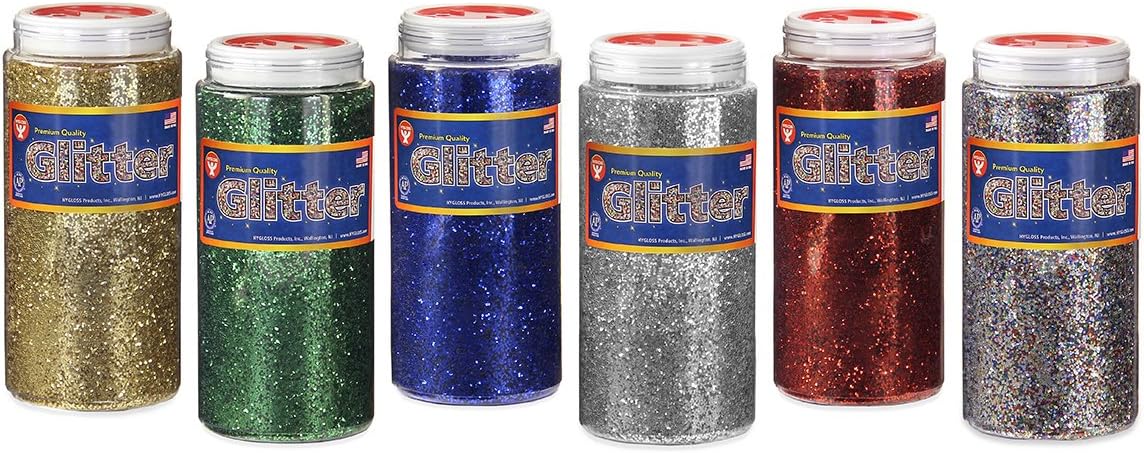 Hygloss Products Sparkling Glitter - Arts & Crafts - Variety of Uses - Fun for Slime - Variety of Vivid Colors - Safe & Non-Toxic - Silver - 1 Bottle - 16 oz each : Arts, Crafts & Sewing