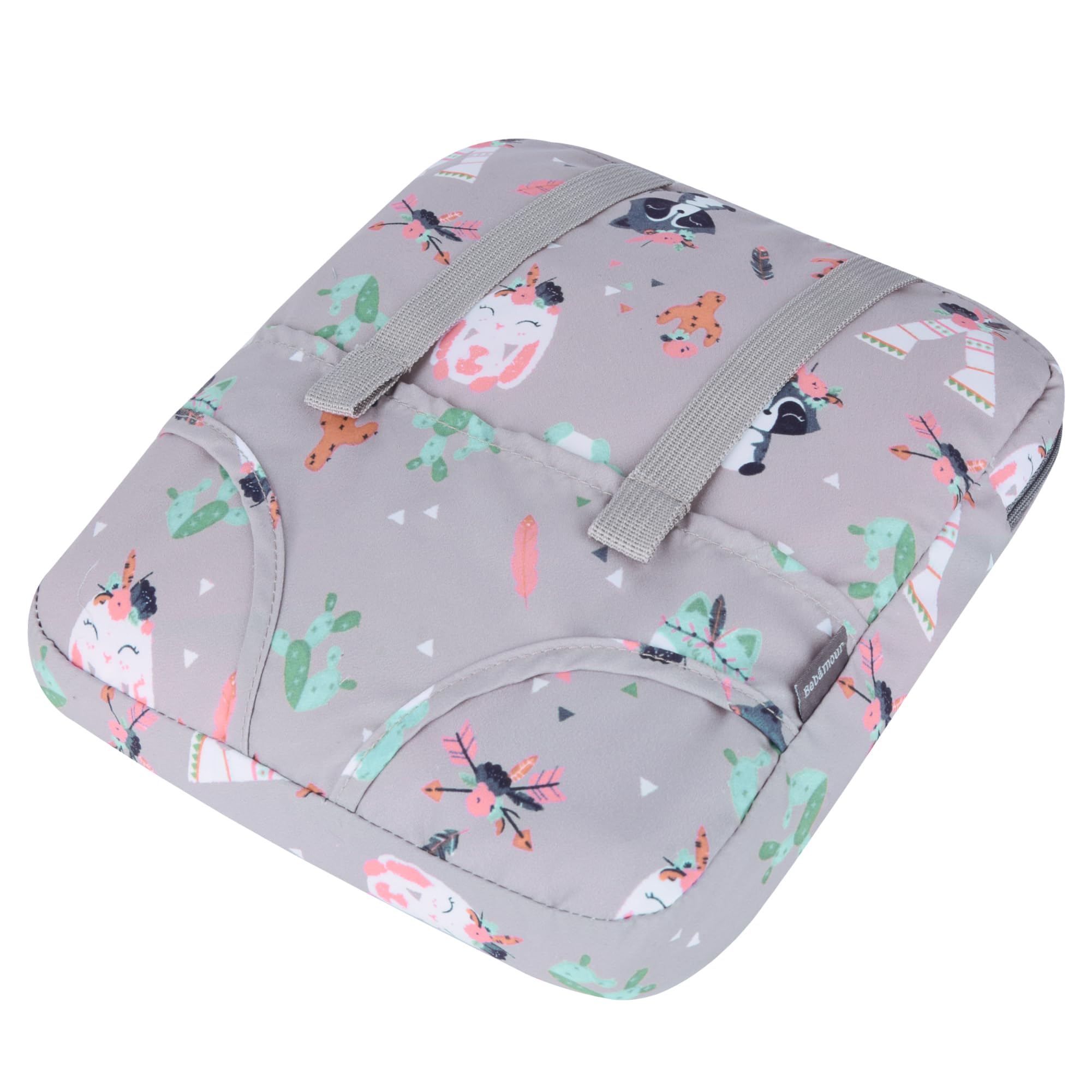 Bebamour mochila porta muñecas, 100% algodón, mochila infantil para accesorios de muñecas (Gris Animales)