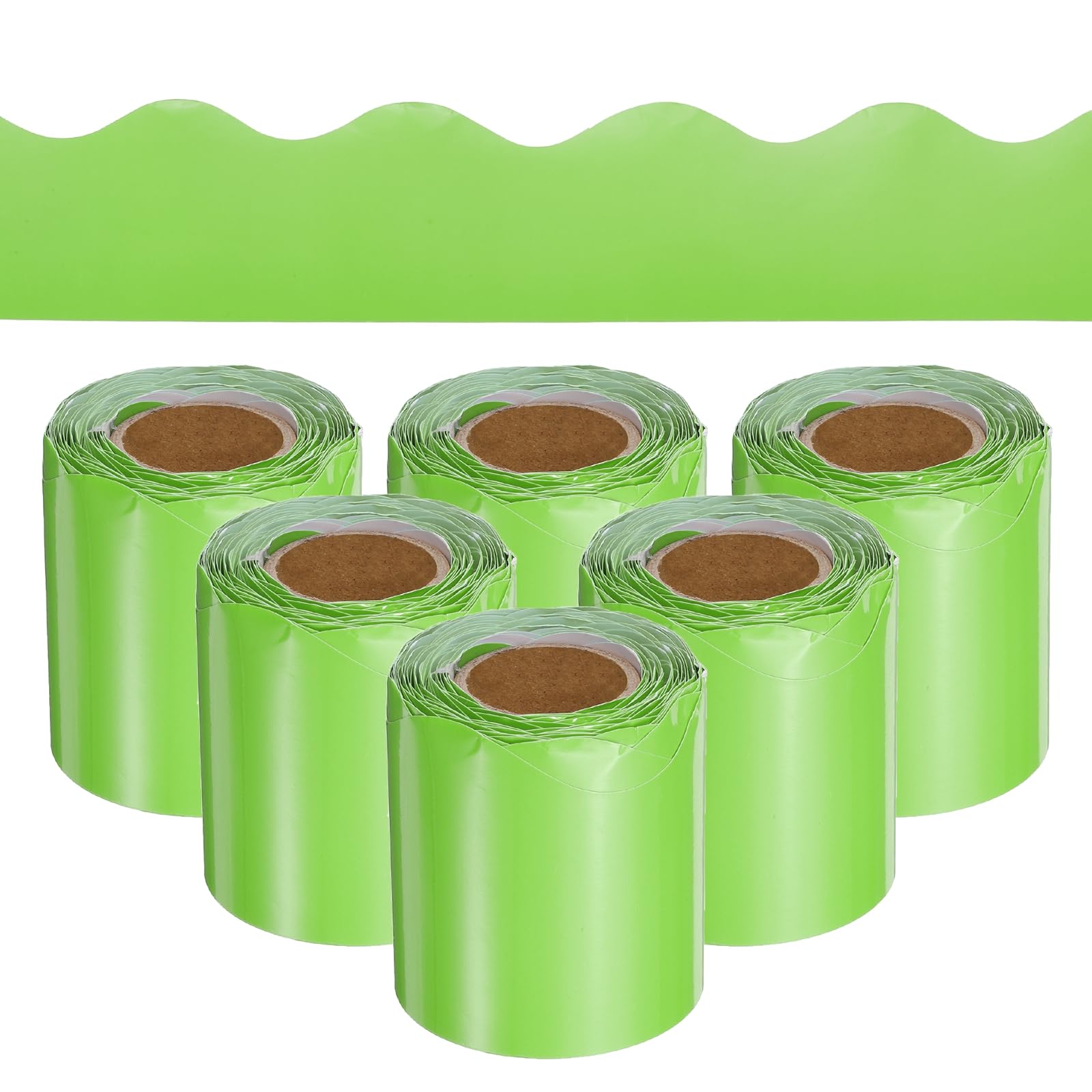 uxcell 6 Roll Bulletin Board Border 196.8 Feet Scalloped Border Trim Decorative Rolled Classroom Borders for Bulletin Board Home Classroom Office